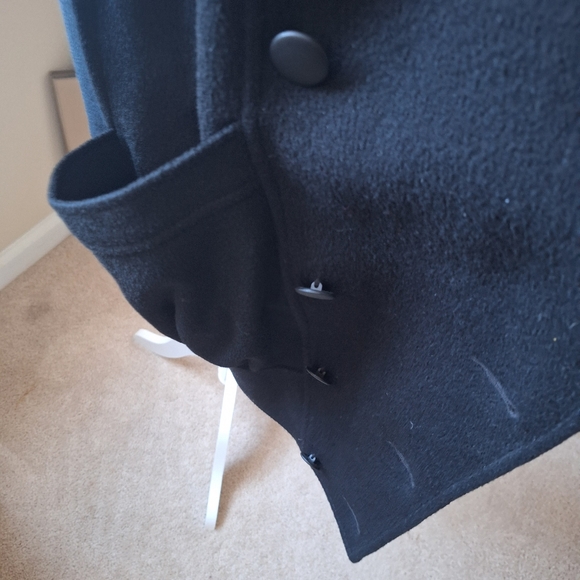 Vintage Black Persian Lamb Fur and Wool  Double Breastrd Coat M/L - Picture 5 of 9